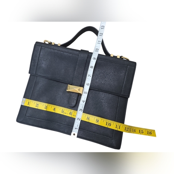 Badgley Mitchka Black Saffiano Leather Lena Satchel - Picture 14 of 15